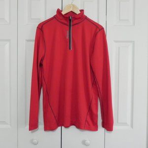Ladies Reebok Long Sleeve 1/4 Zip Athletic Top Size L Red